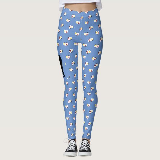 Samoyed Silhouette Hearts Leggings (Voorkant)