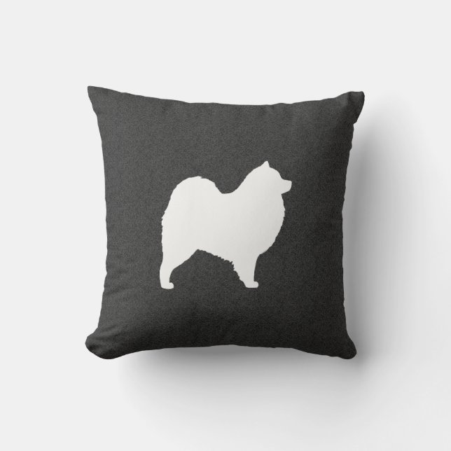 Samoyed Silhouette Kussen (Voorkant)