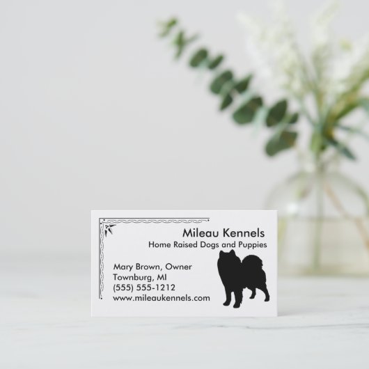 Samoyed Silhouette Visitekaartje (Staand voorkant)