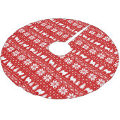 Samoyed Silhouettes kerstpatroonrood Kerstboom Rok (Gekanteld)