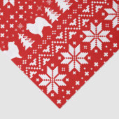 Samoyed Silhouettes kerstpatroonrood Tissuepapier (Detail)