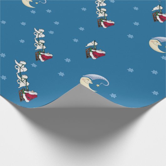 Samoyed Sleigh en Santa Cadeaupapier (Hoek)