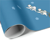 Samoyed Sleigh en Santa Cadeaupapier (Rol Hoek)