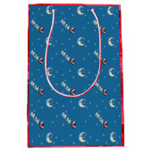 Samoyed Sleigh Santa & Toys Gift Bag Medium Cadeauzakje (Voorkant)