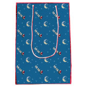 Samoyed Sleigh Santa & Toys Gift Bag Medium Cadeauzakje (Achterkant)