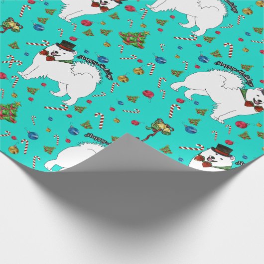 Samoyed "Snazzy Sam" Holiday Cadeaupapier (Hoek)