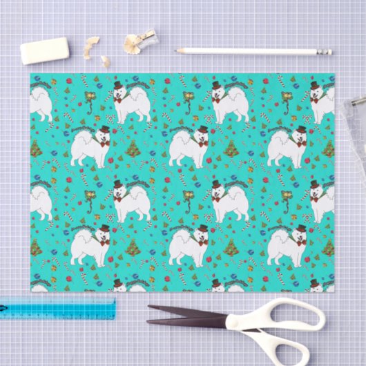 Samoyed "Snazzy Sam" Holiday Wrapping Tissue Tissuepapier (Craft)