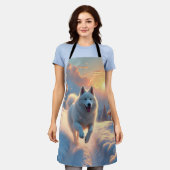 Samoyed Sneeuwberg Avontuur Kerstmis Schort (Gedragen)