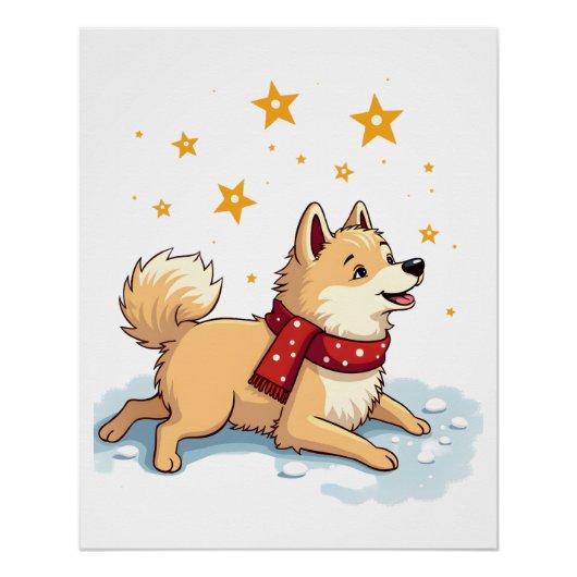 Samoyed Sneeuwengel Perfect Poster (Voorkant)