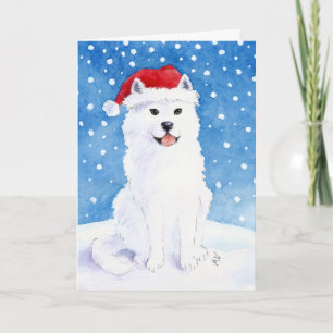 Samoyed sneeuwhondenkaart feestdagen kaart
