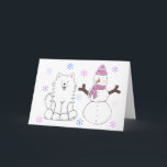 Samoyed & Snowman Feestdagen Kaart<br><div class="desc">Dit object heeft mijn Samoyed & Snowman-ontwerp.  Uitstekend vakantiemodel om u een cadeau te geven of voor uzelf te houden.</div>