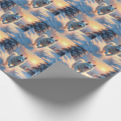 Samoyed Snowy Mountain Adventure Christmas Cadeaupapier (Hoek)