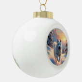Samoyed Snowy Mountain Adventure Christmas Keramische Bal Ornament (Links)