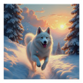 Samoyed Snowy Mountain Adventure Christmas Perfect Poster (Voorkant)
