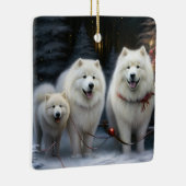 Samoyed Snowy Sleigh Kerstmisdecor Keramisch Ornament (Rechts)