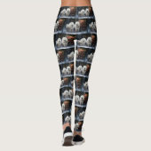 Samoyed Snowy Sleigh Kerstmisdecor Leggings (Achterkant)