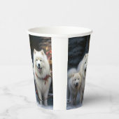 Samoyed Snowy Sleigh Kerstmisdecor Papieren Bekers (Rechts)