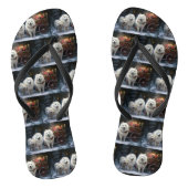Samoyed Snowy Sleigh Kerstmisdecor Teenslippers (Voetbed)