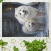 Samoyed Snowy Sleigh Kerstmisdecor Theedoek (Gevouwen)