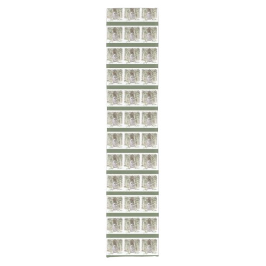 Samoyed  stijl kerstvakantie korte tafelloper (Voorkant)