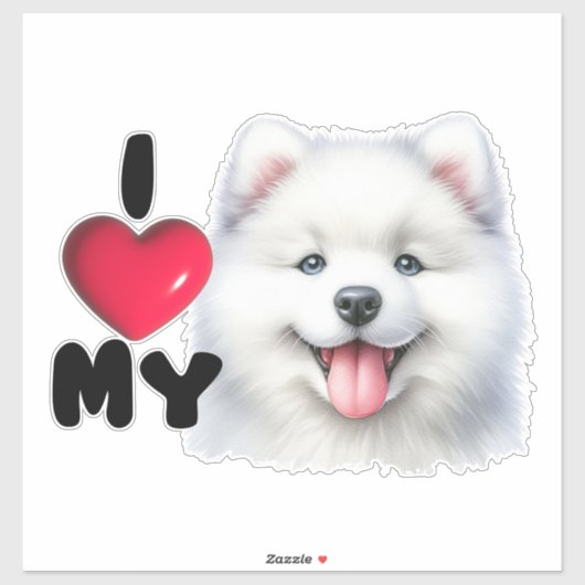 Samoyed Sweetheart Sticker (Vel)