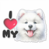 Samoyed Sweetheart Sticker (Voorkant)