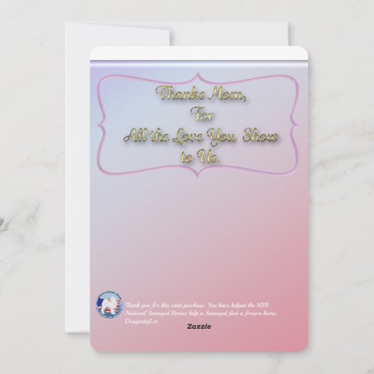 Samoyed Thema Moederdag Plat Kaart Personaliseerba (Achterkant)