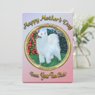 Samoyed Thema Moederdag Plat Kaart Personaliseerba