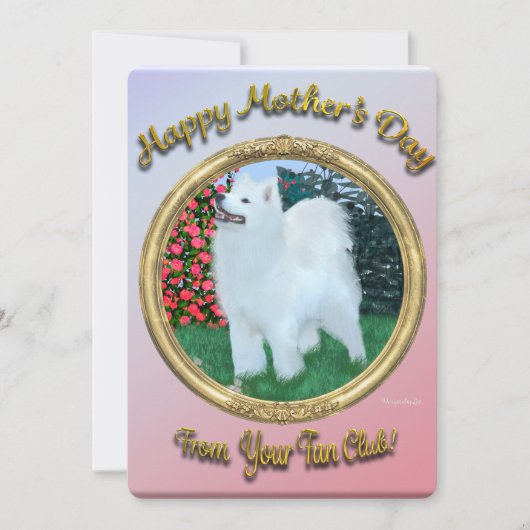 Samoyed Theme Moederdag Flat Kaart personaliseren (Voorkant)