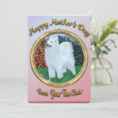 Samoyed Theme Moederdag Flat Kaart personaliseren (Staand voorkant)