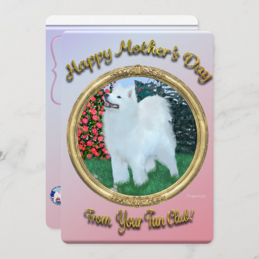 Samoyed Theme Moederdag Flat Kaart personaliseren (Voorkant / Achterkant)