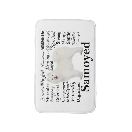 Samoyed Traits Bath Mat (Voorkant Verticaal)
