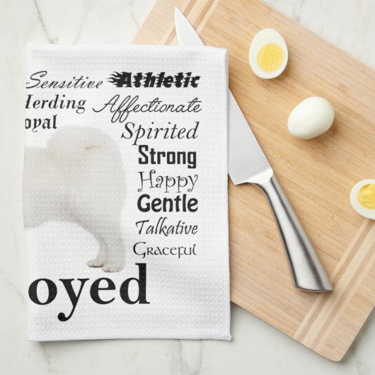 Samoyed Traits Kitchen Towel Theedoek (Quarter Fold)