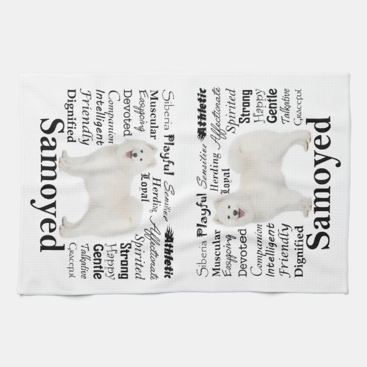 Samoyed Traits Kitchen Towel Theedoek (Horizontaal)