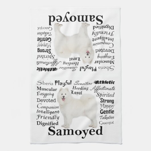 Samoyed Traits Kitchen Towel Theedoek (Verticaal)