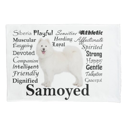 Samoyed Traits Pillow Hoesje Kussensloop (Voorkant)