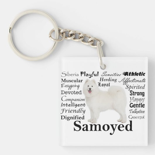 Samoyed Traits Sleutelhanger (Voorkant)