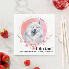 Samoyed Trouwservetjes Met Honden Foto Servet