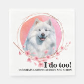 Samoyed Trouwservetjes Met Honden Foto Servet (Voorkant)
