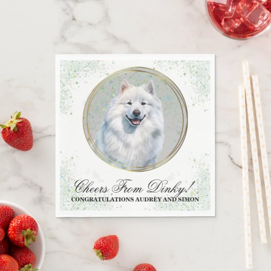 Samoyed Trouwservetten Met Honden Foto Servet (Insitu)