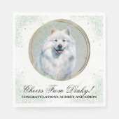 Samoyed Trouwservetten Met Honden Foto Servet (Voorkant)