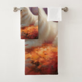Samoyed tussen herfstbladeren inspireert bad handdoek (Insitu)