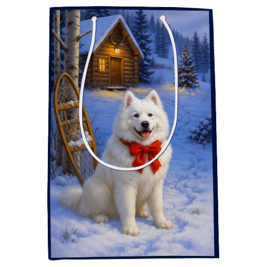Samoyed Vakantie Medium Cadeauzakje (Voorkant)