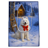 Samoyed Vakantie Medium Cadeauzakje (Achterkant)