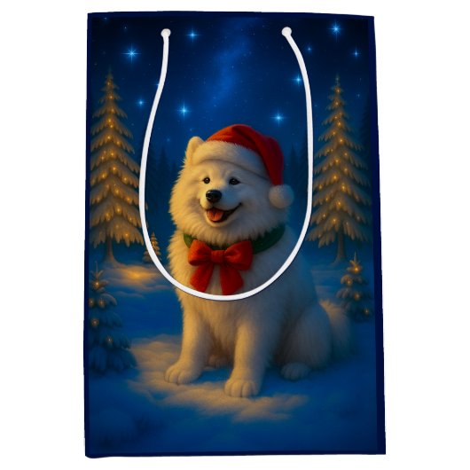 Samoyed Vakantie Medium Cadeauzakje (Voorkant)
