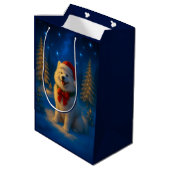 Samoyed Vakantie Medium Cadeauzakje (Achterkant Gekanteld)