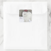 Samoyed vakantie Stickers—20 afgeronde pleinen Vierkante Sticker (Tas)