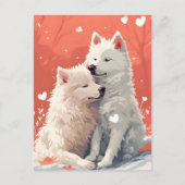 Samoyed Valentijnsdag Briefkaart (Voorkant)