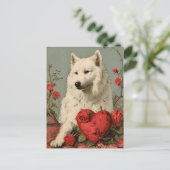 Samoyed  Valentijnsdag Briefkaart (Staand voorkant)