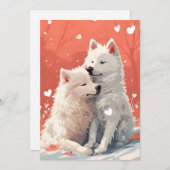 Samoyed Valentijnsdag  Feestdagenkaart (Voorkant / Achterkant)